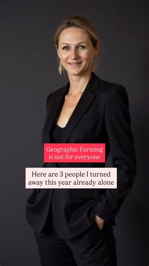 Geographic Farming is not for everyone. And I’m totally okay with that. In fact… here are the 3 types of people I’ve turned away this year 👇 1️⃣ The giant team or brokerage If you’re trying to roll this out across 30 agents… we’re not the right fit most likely - not all your agents will love farming - don’t force it on them - focus on their strength and some will find us to be the perfect solution. 2️⃣ The “I’m just here for the dollars” agent If you’re not interested in farming OR sphere marke
