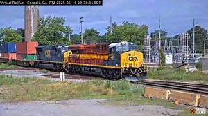 CSX #1851- The NC&STL heritage unit is seen leading the way at Cordele. Watch more here: https://virtualrailfan.com/cordele/ | Virtual Railfan