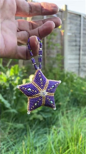 Beautiful beaded 3d peyote stitch star #beadart #beading