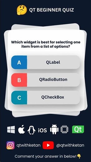 Question 81 | “Can You Solve This Qt Question? 🤔” #excel #windows #qt #cpp