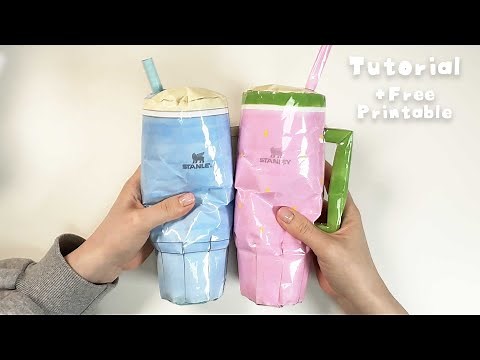 DIY Stanley tumbler Squishy l Tutorial + Free printable✨