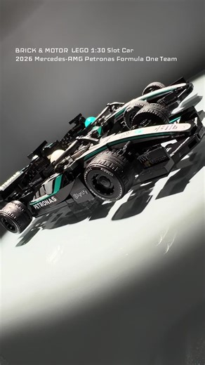 2026 Mercedes-AMG Petronas Formula One Team LEGO slot cars featuring Kimi Antonelli and George Russell. Built at 1:30 scale with a custom 3D-printed chassis integrating motor, guide, and running gear. Real LEGO bodywork, real track performance—tested for balance, speed, and consistency on a digital circuit. #LegoSlotCar #F1Mercedes #Antonelli #GeorgeRussell #BrickAndMotor