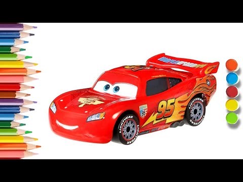 Super Car | Lightning McQueen | Drawing and Colouring | 95 Number Car | Gadi wala Cartoon