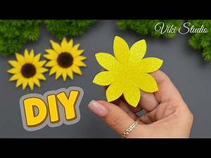 WOW! 🌻 Make Gorgeous Sunflower from Foam Sheets – So Simple!