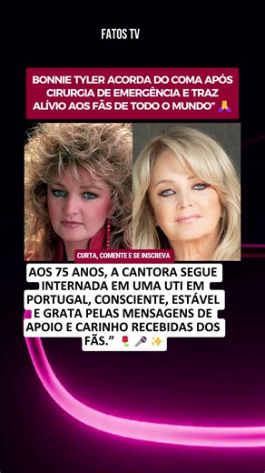 Bonnie Tyler acorda de coma após cirurgia
