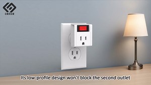 OSKOS Grounded Single Port Power Adapter with On/Off Switch, 3-Prong Plug Outlet Switch, 15A Circuit Breaker, ETL Listed, 2 Pack