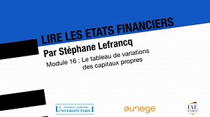 Lire les états financiers : 16 le tableau de variations des capitaux propres | Canal U