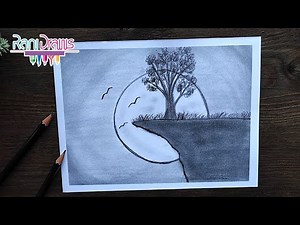 Cómo dibujar un PAISAJE muy FÁCIL con LÁPIZ- Paso a paso
