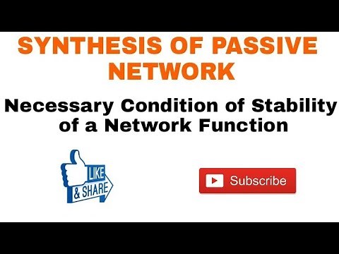 2. Necessary Condition of Stability of a Network Function