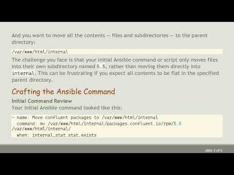Using Ansible to Move Subdirectories and Files Up One Level in the Directory Structure