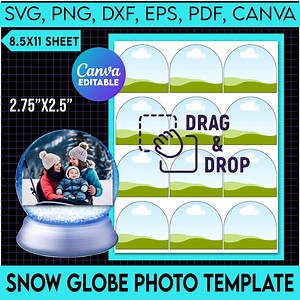 Snow Globe Photo Template, Snow Globe Sublimation, Christmas Gift Diy, Snow Globe Photo Svg, Photo Template , Photo Insert Snow Globe - Etsy