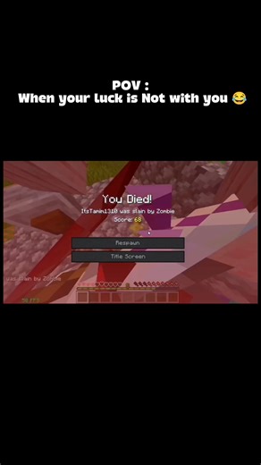 When your Luck is not with you |#minecraft #survivalseries #shorts