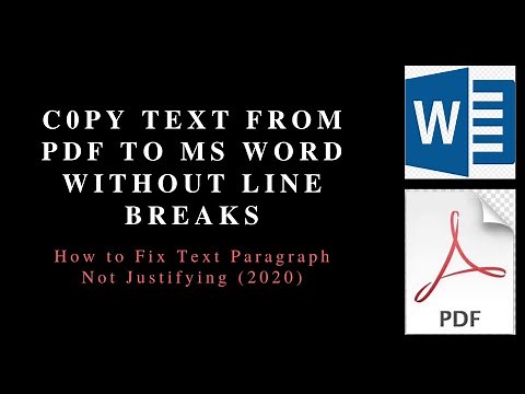 Copy Text from PDF to MS Word without Line Breaks |How to Fix Text Paragraph Not Justifying (2020)