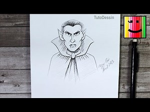 Comment dessiner Dracula (Halloween) au crayon de papier | Tutoriel pas à pas