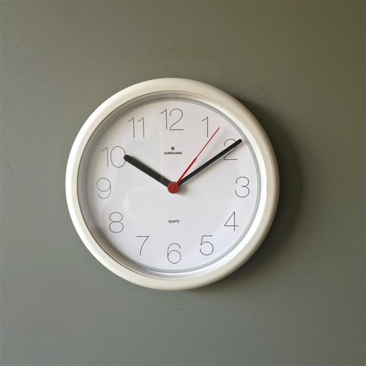 Junghans White Vintage Wall Clock | 1980s German Design - Etsy Canada