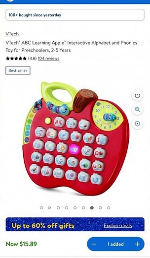Deal $15.89 VTech® ABC Learning Apple™ Interactive Alphabet and Phonics Toy for Preschoolers