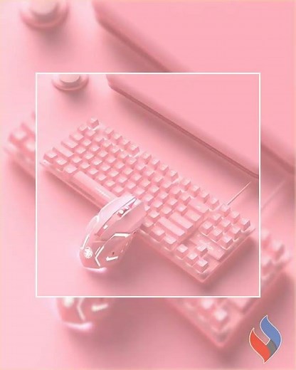 Cute Pink Wired Keyboard and Mouse Set