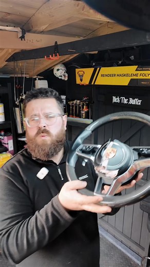 Repairing an expensive carbon fibre Porsche steering wheel! #porsche #carbonfibre #carbonfibrerepair