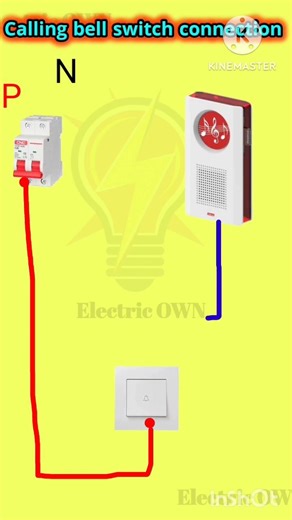 Calling bell switch connection for electric wiring 💡 #electrical #electrician