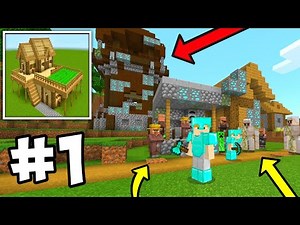 Craft World Block Crazy 3d Multiplayer Survival Walkthrough Part 1 - Huge Village & Diamonds