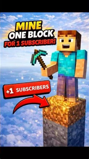 1 Subscriber = 1 Block Mined ⛏️ | Minecraft Viral Challenge #gaming #shorts #minecraft