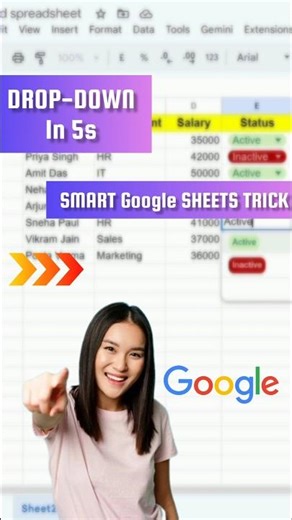Create a drop-down list in Google Sheets 🔽#googlesheets #spreadsheettips #shorts