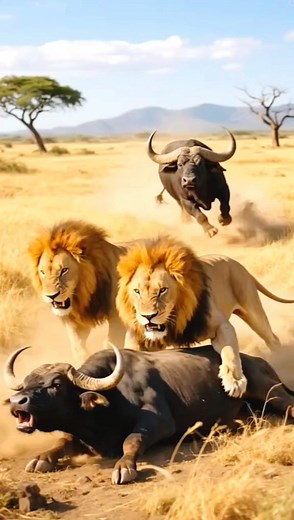 210K views · 623 reactions | Two Lion 女Hunting Buffalo | Meghranjani | Facebook