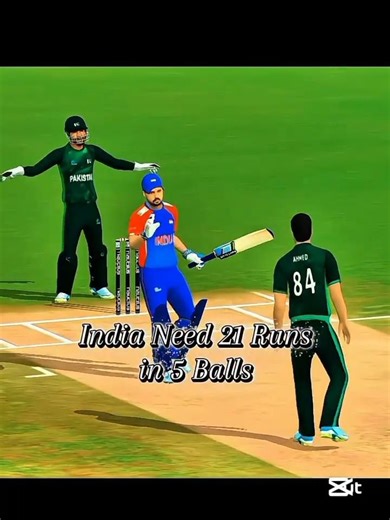India Need 21 Runs in 5 Balls . Pak vs India.