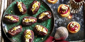 Stuffed Cheese and Pistachio Dates Canapé