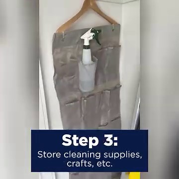 1.7K views · 40 reactions | Organize your cleaning supplies with ease! Just attach a shoe organizer to a hanger with zip ties—then stash it away in your closet. Convenient and easy! Share your go-to organization tips in the comments below!  | Molly Maid | Facebook
