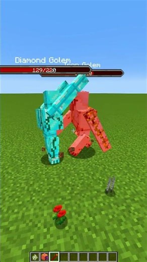 Iron Golem vs Diamond Golem - Minecraft