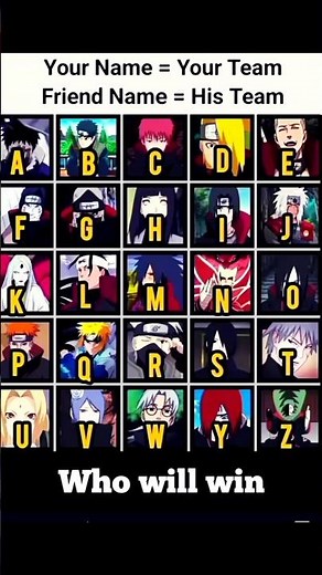 Naruto Alphabet Team Battle 🔥 Who Wins?| Naruto | Madara | Jiraya | Itachi | Obito |#narutoshippuden