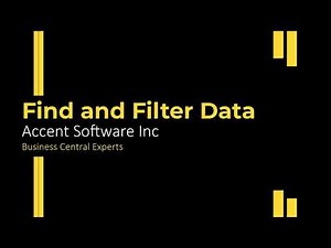 Microsoft Dynamics 365 Business Central - Find and Filter Data
