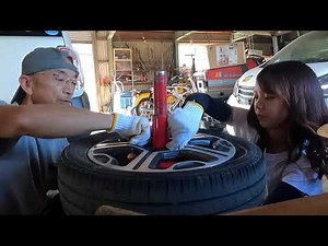 手動タイヤチェンジャーを使えば、女の子にもタイヤの入れ替えが出来るかな？やってみた。