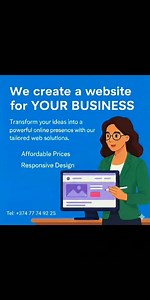 We create modern websites and online shops that don’t just look good — they bring customers and grow your business. ✅ Custom website design ✅ Fast, mobile-friendly development ✅ Online shops (WooCommerce / eCommerce) ✅ SEO-optimized structure ✅ Secure & easy to manage 👉 Write us on WhatsApp: 374 77 74 92 25 #WebDevelopment #WebDeveloper #WebDev #WordPressDeveloper #Elementor | ՎԵԲ Կայքերի Պատրաստում և SEO առաջխաղացում