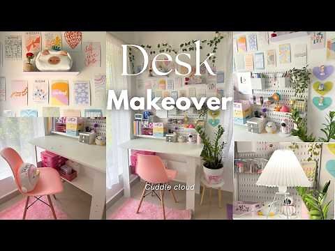 Desk Makeover🎀🍥|| Pinterest Inspired📍, Cozy & Aesthetic🌿|| Cuddle Cloud