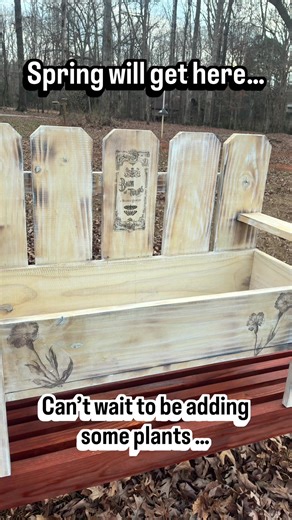 We made this planter bench to go with the square planter (an earlier video). This bench is designed to hold flower pots and can easily be put on your front porch, driveway, etc. We put some inlays in for some added dimension. Hope you enjoy. #woodworking #spring #flowers #planting