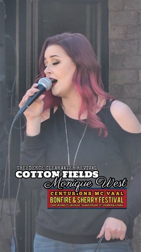 6.6K views · 420 reactions | Cotton Fields - Creedence Clearwater Revival Cover Monique West - Singer (*For entertainment purposes only. No copyright infringement intended.) #moniquewest #CCR #ccrtribute #cottonfields #bonfireandsherryfestival #centurionsmcvaal | Monique West - Singer | Facebook