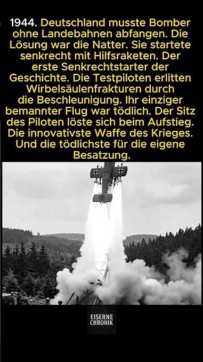 Die Deutschen bauten ein Flugzeug das senkrecht mit Raketen startete und seinen einzigen Piloten