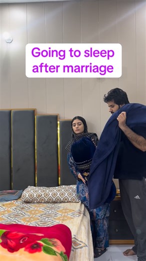 Fiza Masoom on Instagram: "Going to sleep before and after marriage 😬 #fizamasoom #funny #husbandwife #comedy #foryou"