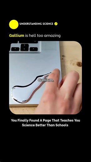 🧪 on Instagram: "Gallium, a post-transition metal, challenges fundamental perceptions of metallic behavior with its remarkably low melting point of 29.7°C—allowing it to transition from solid to liquid in the human hand. This unique phase-change property makes it a staple for thermodynamic demonstrations and educational experiments. Beyond its classroom intrigue, gallium is a cornerstone of advanced electronics. Its compounds, like gallium arsenide (GaAs) and gallium nitride (GaN), are critical