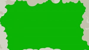 Cartoon smoke explosion and transition on a green screen. Cartoon Smoke transition animation 4K video
