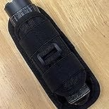 Tactical Flashlight Pouch Holster, Rotatable Flashlight Holder Clip Carrying Case with Key Holder for Duty Belt Police Safety Belt