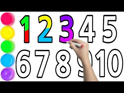 1234567890, Drawing Numbers 1 to 10 Easy Way to Learn Numbers, Counting Numbers 1 to 10.