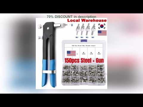 A must-have product! 150PCS Aluminum/Steel Threaded Rivets M3/M4/M5/M6/M8 Rivet Gun Riveting Threa