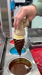 Vanilla Ice Cream Cone dipped in Chocolate 🤤🍦🍫 #vanilla #icecreamcone #chocolate | Foody Fetish