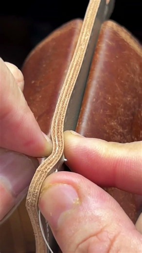 Handmade Leather Key Wallet in Progress