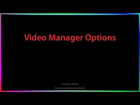 YouTube Video Manager Options