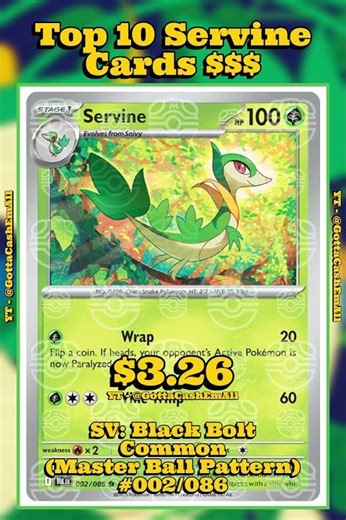 Top 10 Most Expensive Servine Pokémon Cards of All Time 💎 #pokemon #pokemoncards #pokémon #top10