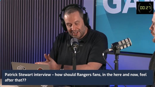 4.9K views · 16 reactions | Patrick Stewart interview – how should Rangers fans, in the here and now, feel after that? | Game On Join the Daily Record's sports team as they bring you all the issues in Scottish sport and beyond. Gavin Berry | Graeme Young  FULL SHOW HERE  https://youtu.be/D4usfSjTbV8 | https://tinyurl.com/GameOnListen | Daily Record Sport | Facebook